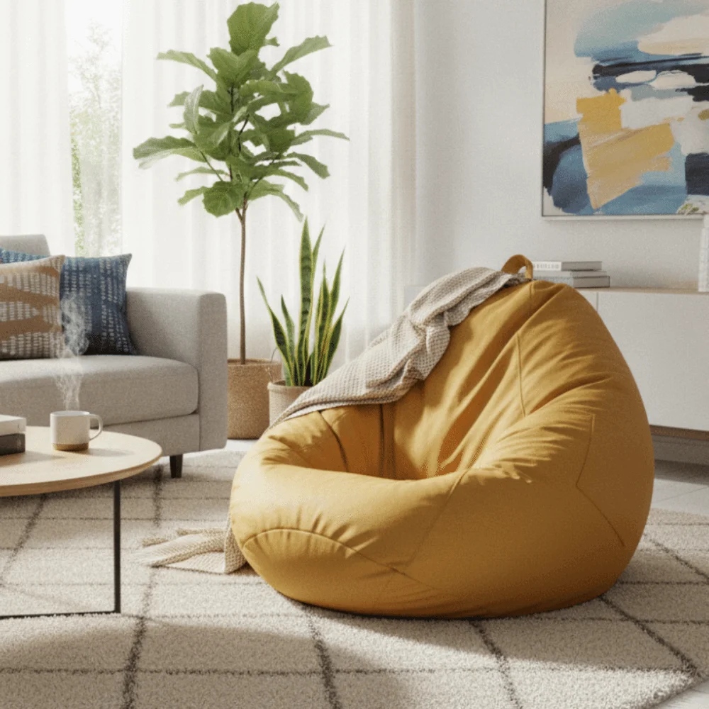 Waterproof Lazy Sofa Bean Bag Stain-resistant Wear-resistant Lazy Sofa Cover Soft Breathable Bean Bag Chair Sofa Cover Adults