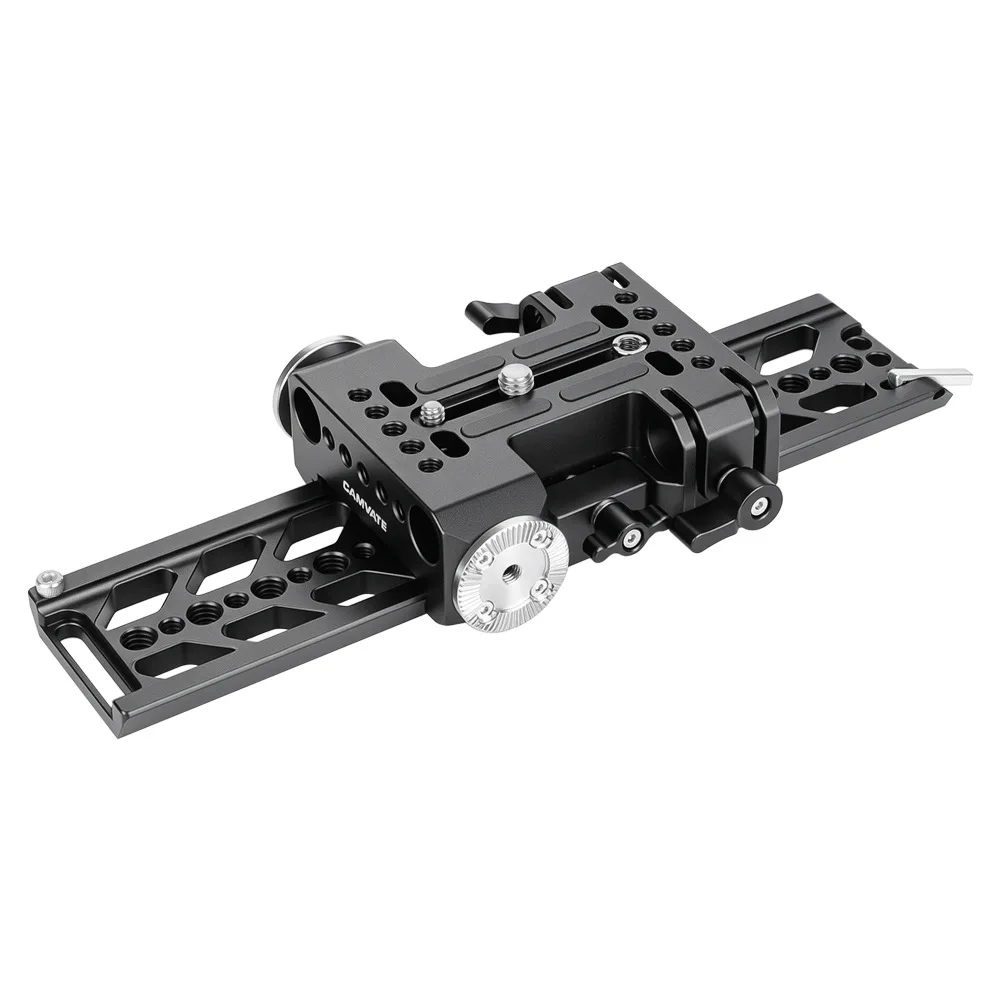 Dovetail Plate and QR Baseplate With Double 15mm Rod Adapter & ARRI Rosette Connections For DSLR Camera Tripod Head