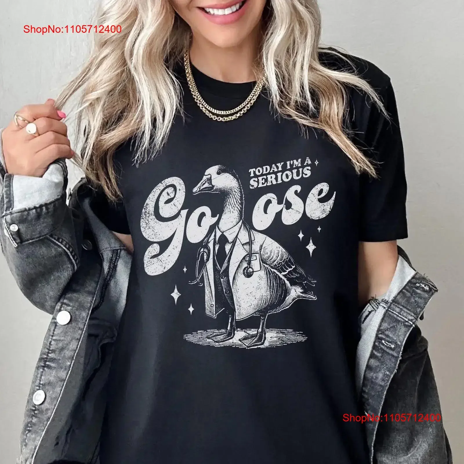 Serious Goose T Shirt Funny Today I'm a Silly Lover Meme Gag vintage Washed homme Stylish Casual Versatile streetwear fashion