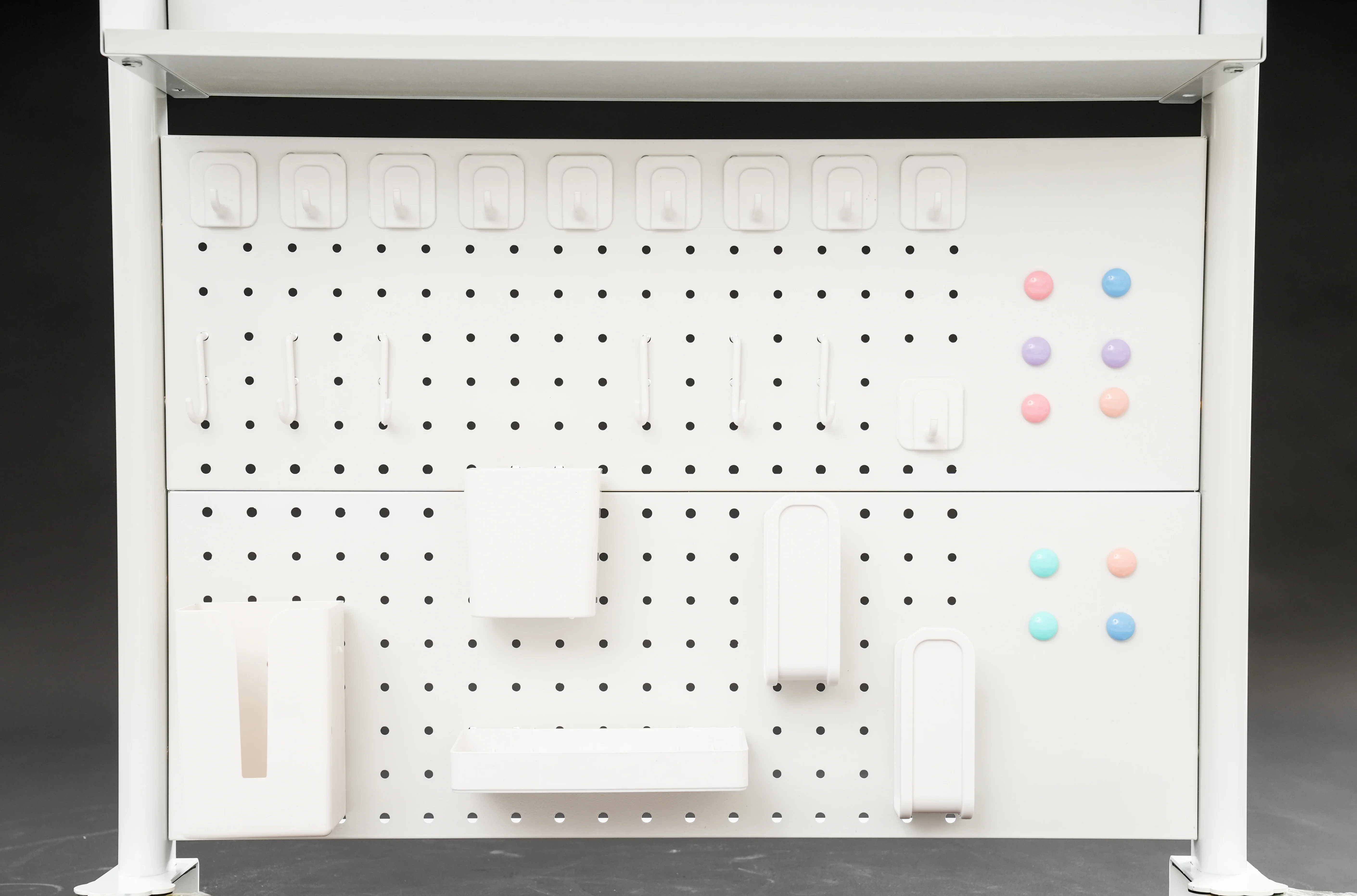37" Clamp-on Pegboard with Accessories, No Drill Desk Shelf, 2-Tier Organizer with Hooks & Tray, Space Saving Storage Rack for Home Office & Dorm