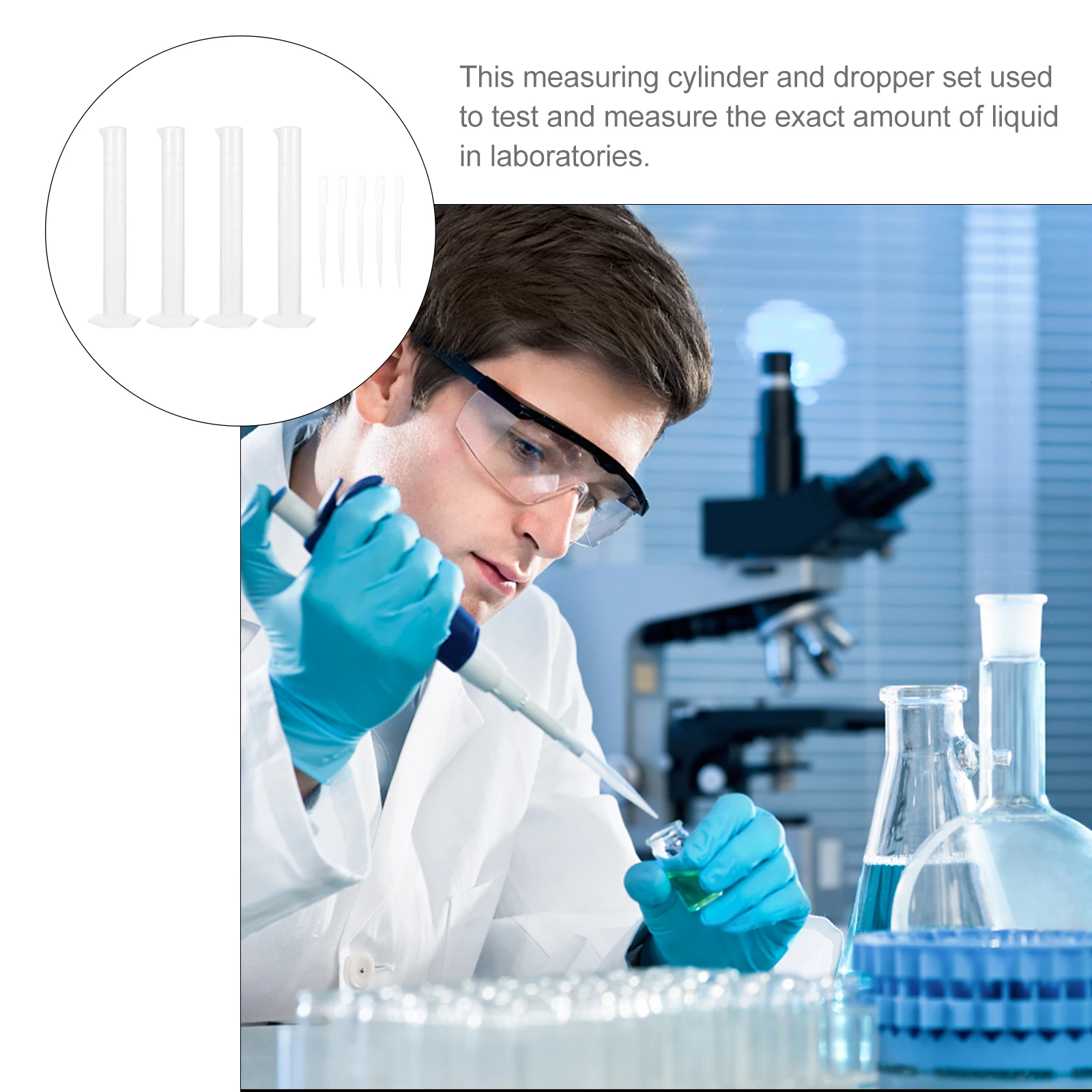 

Measuring Cylinder Dropper Set Chemistry Equipment Graduated Cylinders Laboratory
