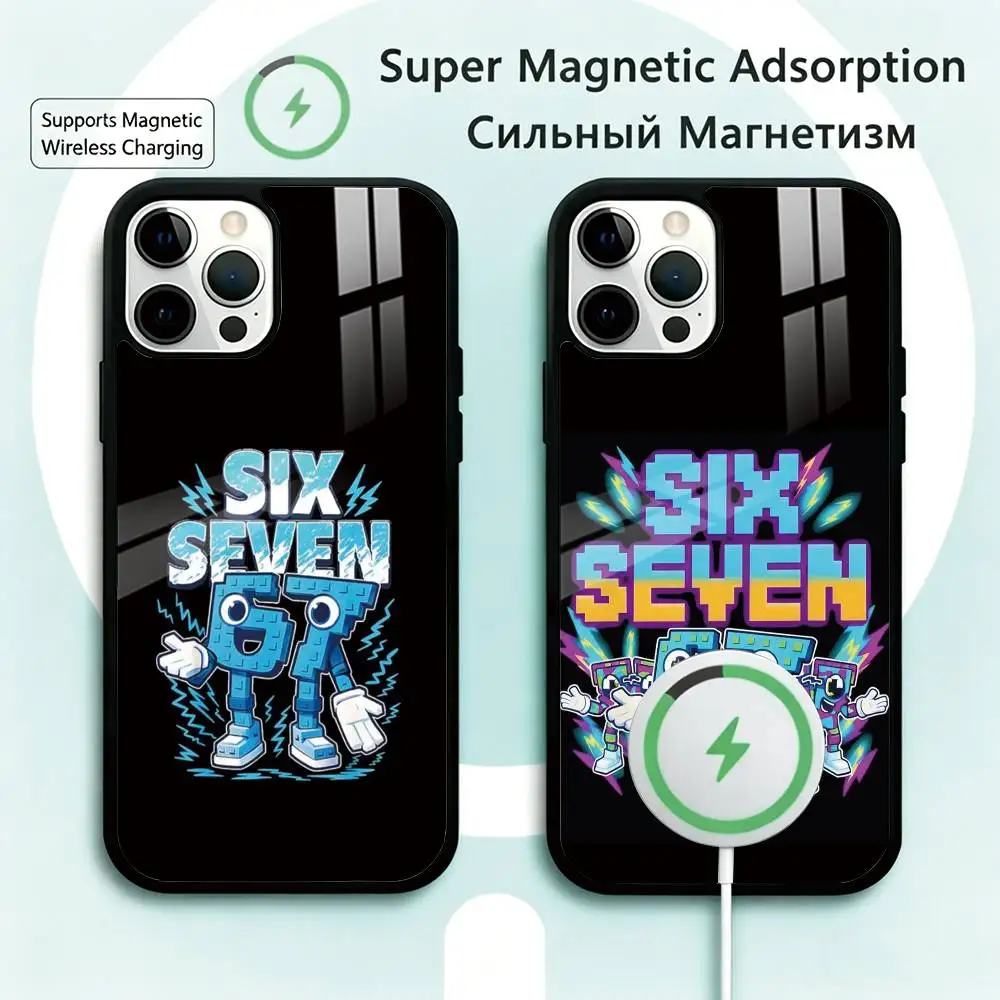 

Six Seven 6 7 Phone Case For iPhone17,16,15,14,13,12,11 Plus,Pro Magnetic Supports Magnetic Wireless Charging
