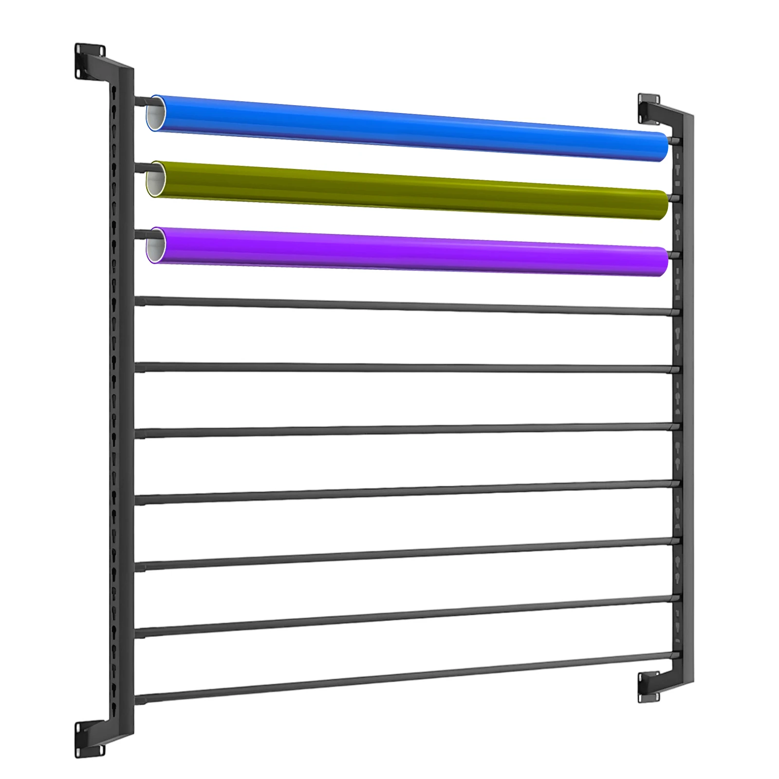 

Настенный держатель для виниловой пленки с регулируемой штангой, на 10 рулонов, усиленный, с крепежом для трансферной бумаги и ленты