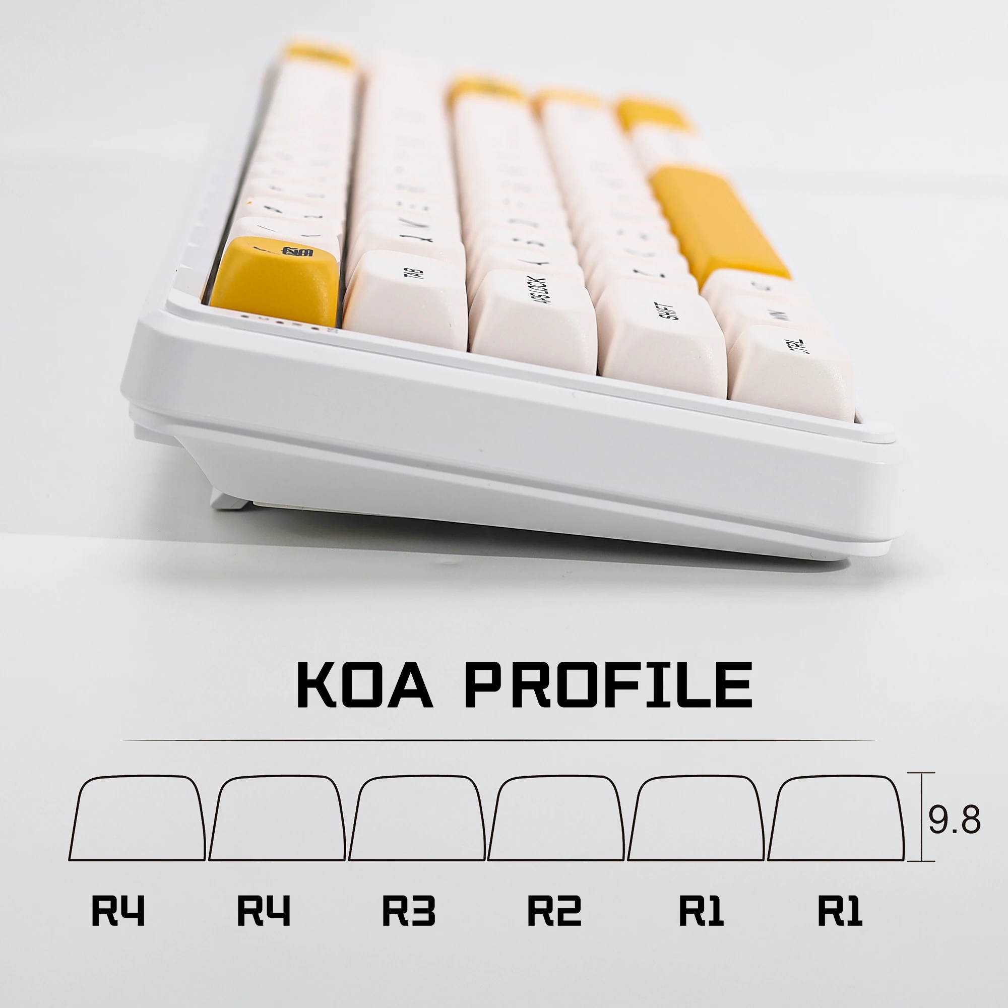 KBDiy 138 Keys Honey Milk Keycaps KOA Profile PBT ISO Cute Russian Korean Keycaps 60% Mechanical Keyboard Key Cap For MX Switch - view 4