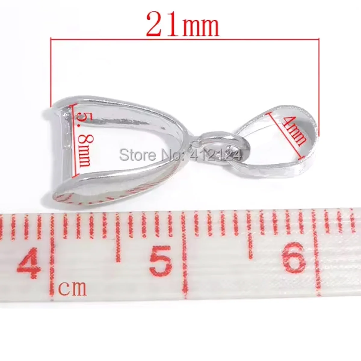 500Pcs Silver Tone Pinch Bail Beads For Necklaces Pendants Charms Wholesales 9x21mm