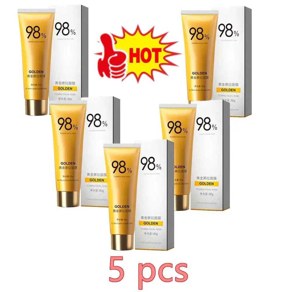 5PCS 24k Gold Foil Peel-Off Masque Firming facial mask for Women 98% Beilingmei Gold Foil Peel-Off Mask for Rough Large Pores