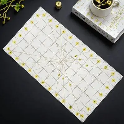

Premium Acrylic Quilting Ruler for DIY Patchwork Clothing Design Rotating Cutting Mat Compatible Rectangle Template Sewing Ruler