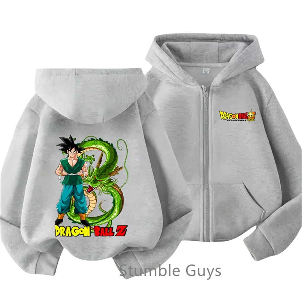 Nieuwe Dragonball Rits Hoodie Kids Cartoon Goku Herfst Sweatshirt Met Lange Mouwen Jongens 2024 Anime Kleding Meisje Casual Jasje Tops