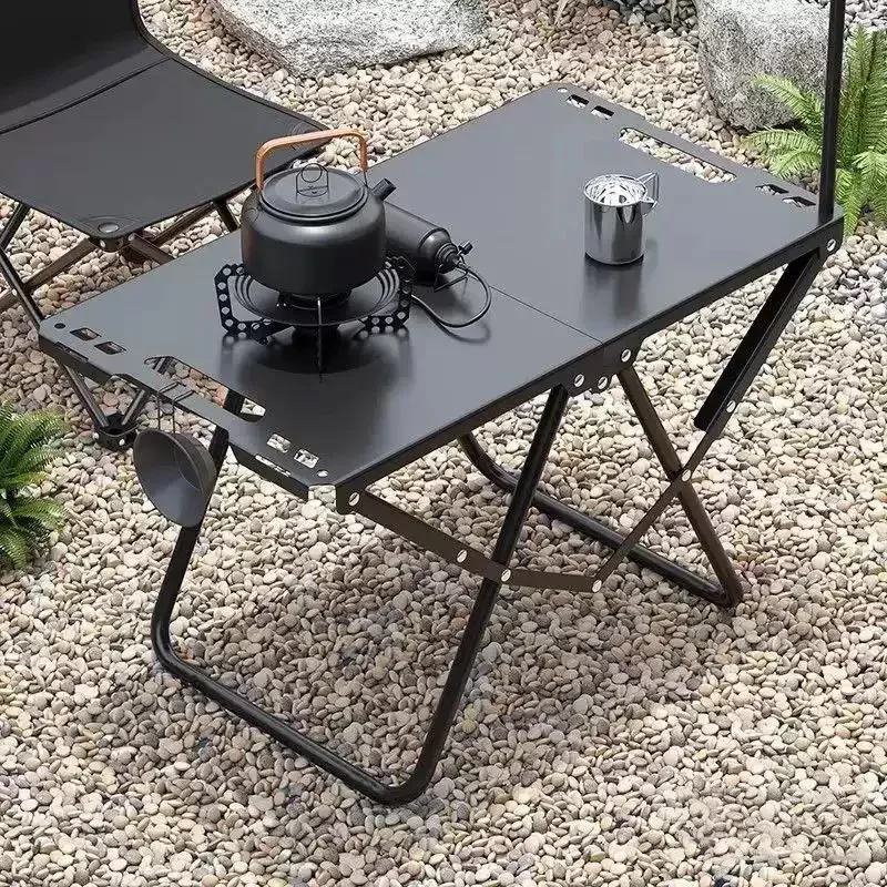 Portable foldable camping table, outdoor picnic table, compact folding table, suitable for camping and hiking trips
