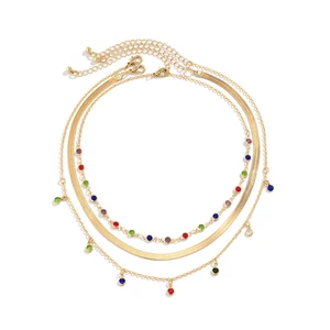 ingesight.z自由hohoマルチレイヤーカラークリスタルチェーンチェックネックレス 8 Best Sales Boho Jewellery -№4