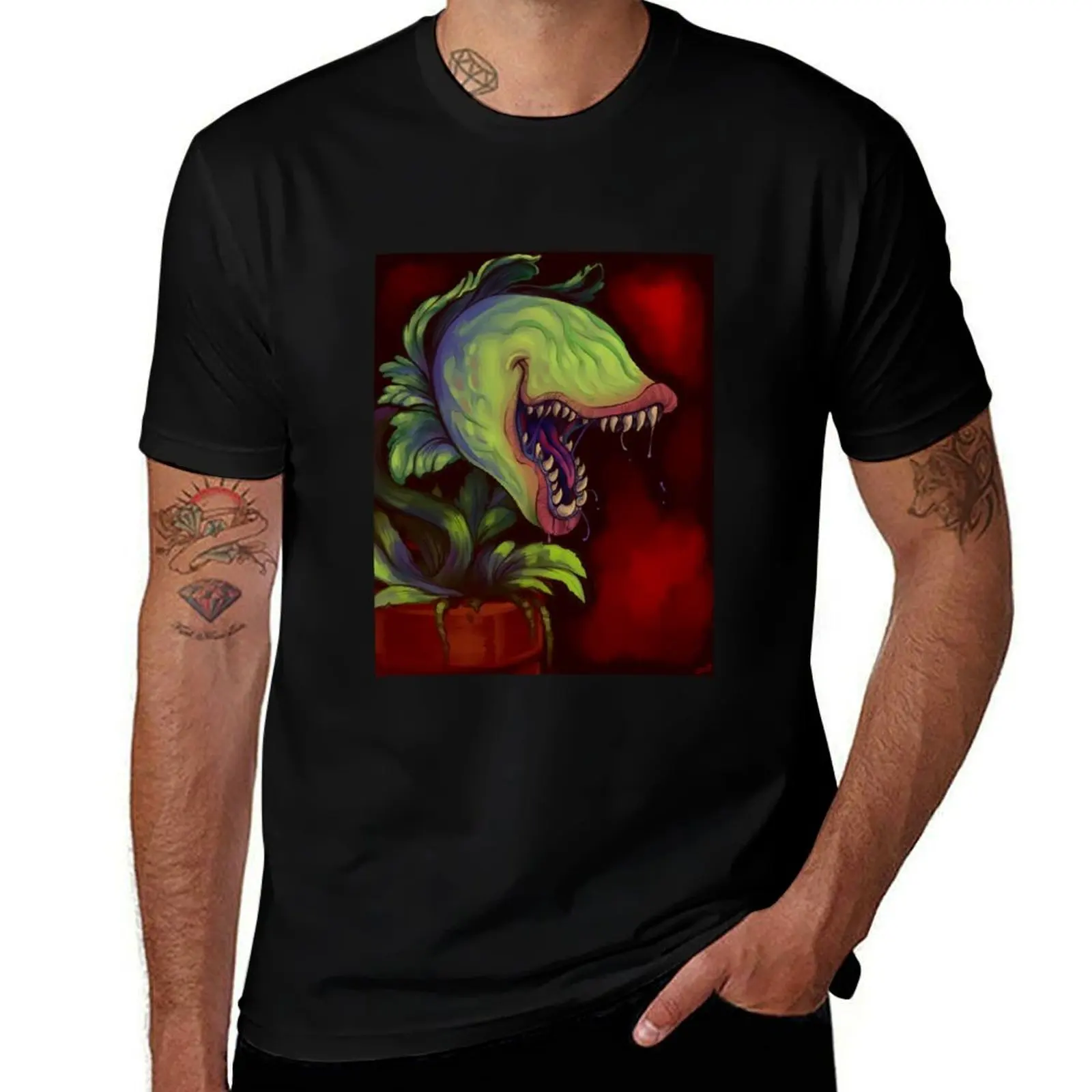 Audrey II (no txt) T-Shirt cotton t-shirt plain for man package T-Shirt