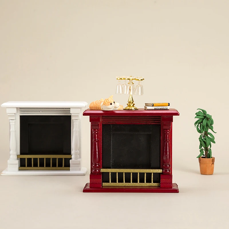 Casa de muñecas en miniatura, modelo de chimenea, muebles de sala de estar, decoración, accesorios para casa de muñecas, 1/12