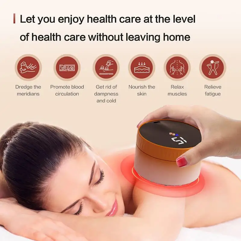 Electric Scraping Instrument 2 In 1 Small Electric Scraping And Cupping Machine Lightweight Electric Cupping Massager For Back