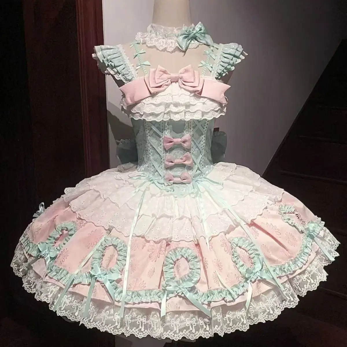 Robe à bretelles Sweet Lolita, vêtements de cosplay japonais, décoration nœud Y2K, robe Kawaii pour filles, tenue Kawaii pour le thé de l'après-midi, usage quotidien