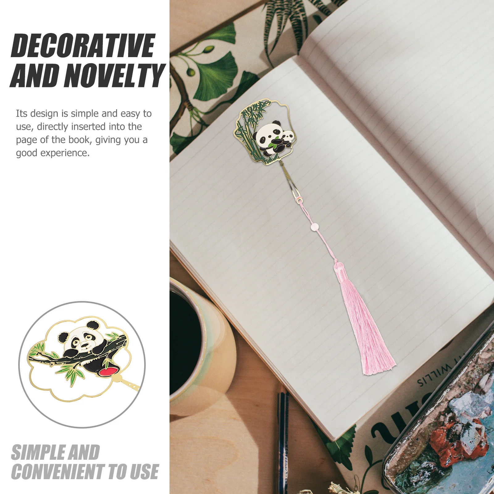 

2Pcs Exquisite Metal Bookmark Adorable Panda Design Bookmarks for Graduation Gifts Unique Reading Page Marker Kids Learning