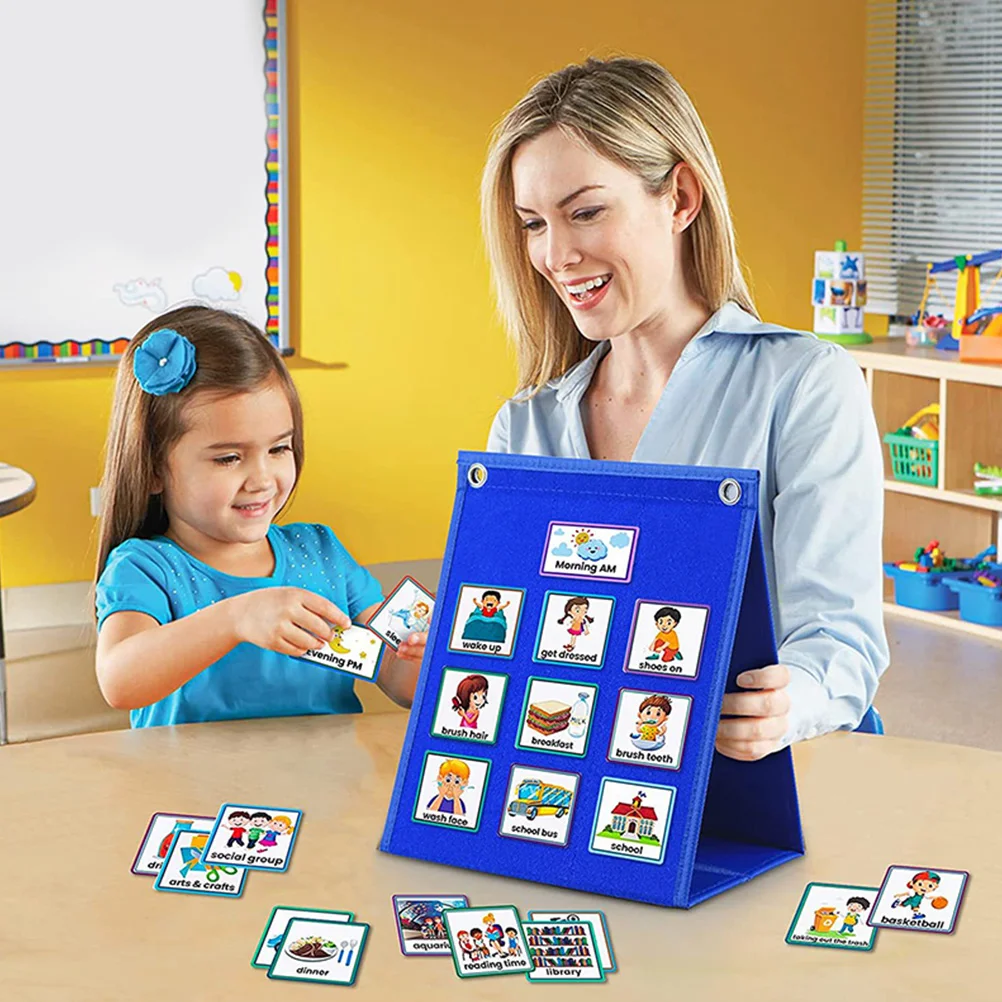 Learning Materials Kids Routine Chart Calendar Calendars for Schedule Non-woven Fabric Visual Toddler Board Home Child Daily