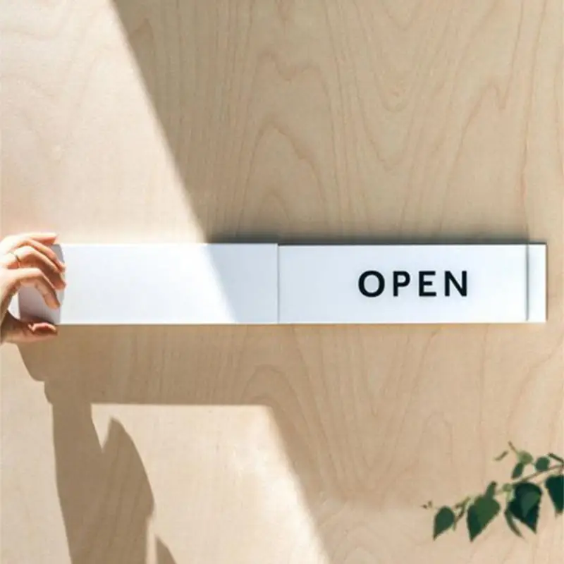 Open Sign For Bussiness Door Privacy Slide Door Indicator With Clear Text Slider Door Indicator Double Sided Visibility For