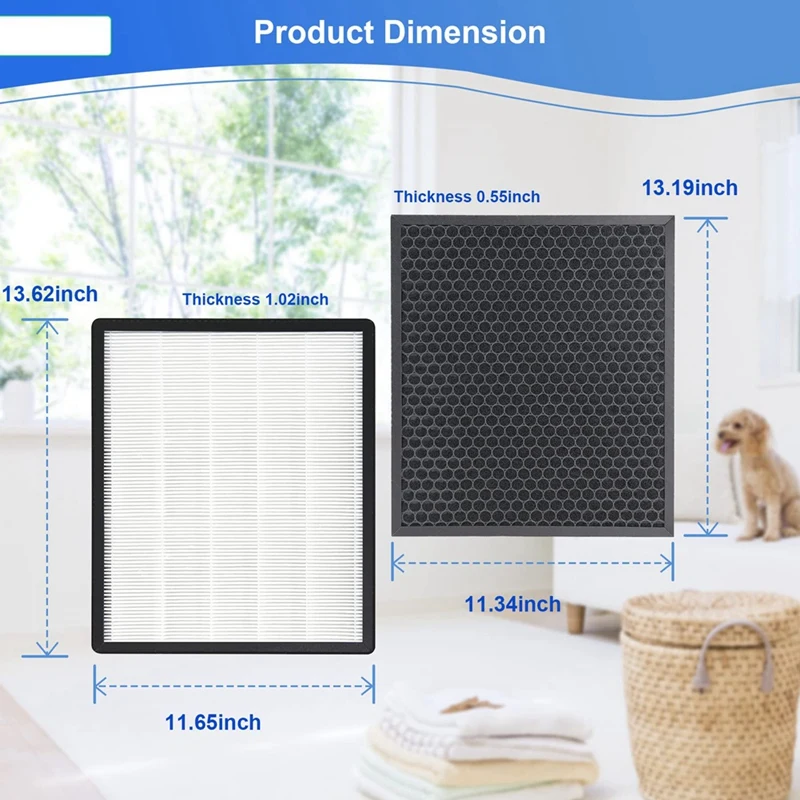 Air Purifier Filter H13 True HEPA And Activated Carbon Filter Replacement For LEVOIT LV-PUR131, LV-PUR131-RF, LV-PUR131S