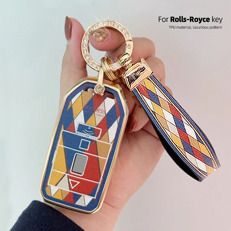 Metal Alloy Car Key Fob Cover For Rolls-Royce Cullinan / Ghost Smart Remote Key Protector Luxury Auto Accessories