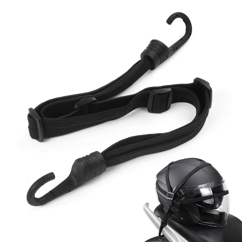 Motorcycle Helmet Luggage Rope Retractable Elastic Rope Strap Bungee Cord Motorcycle Bandage Strapping Tape with 2 Hooks