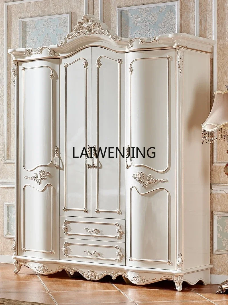 

LYN bedroom solid wood pearlescent baking paint bedroom custom gold-painted wardrobe corner