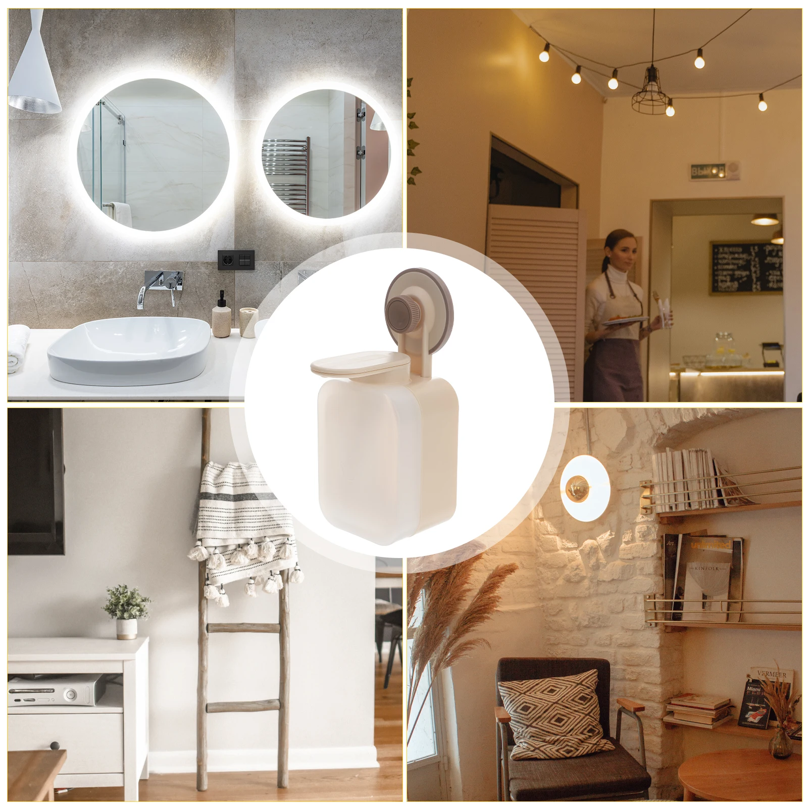 

Plastic Liquid Soap Dispenser Wall Mounted Suction Cup Bathroom Kitchen Home Use Soap Distributor Easy Install Hand Wash