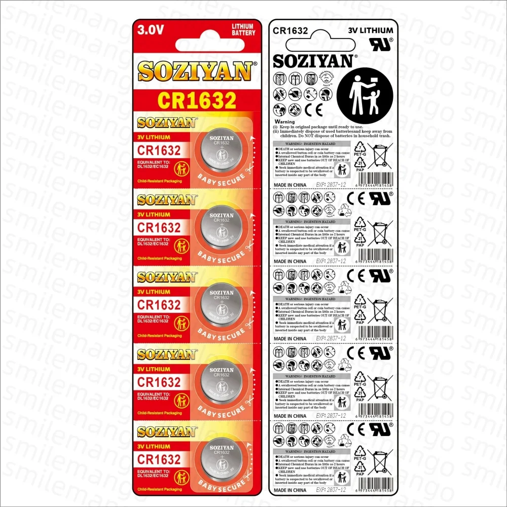 CR1632 3V Lithium Coin Battery CR 1632 Button Cell DL1632 BR1632 ECR1632 For Watch Car Remote Key Toy Sensor