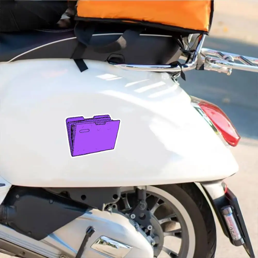 Purple Folder Minimal Aesthetic Waterproof Stickers For Decorating Car Windows Motorcycles And Computers. view 5