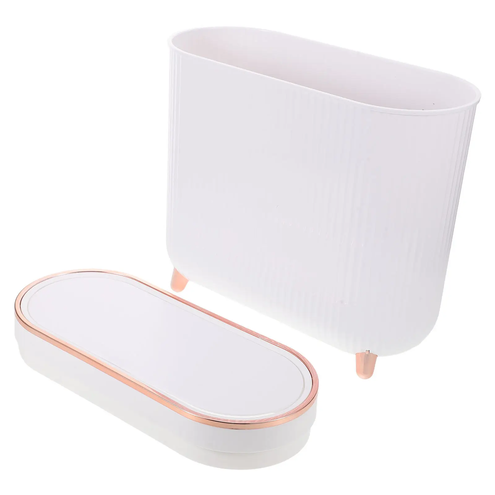 

Bathroom Trash Can Narrow Garbage Bin Lid 12L Space Saving Slim Waste Bin Bathroom Restroom Toilet Plastic Garbage Bucket Home
