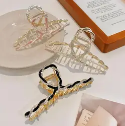 New Fashion Fine Luxury Rhinestones Crystal Metal Pearl Elegant Hairpin for Women Girl Hair Accessories Headdress