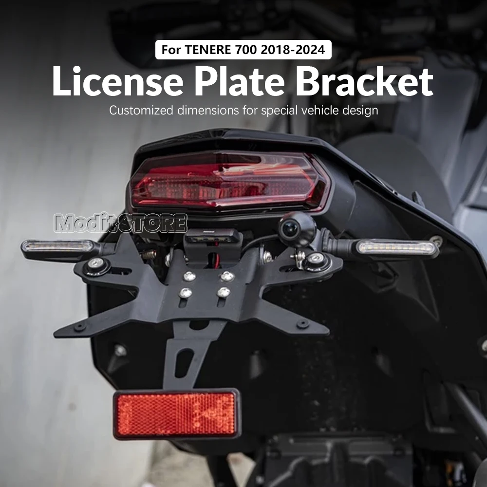 New Motorcycle Accessories For YAMAHA TENERE 700 Tenere700 2018-2024 Rear Short Tail License Plate Holder Tailstock Bracket Kit