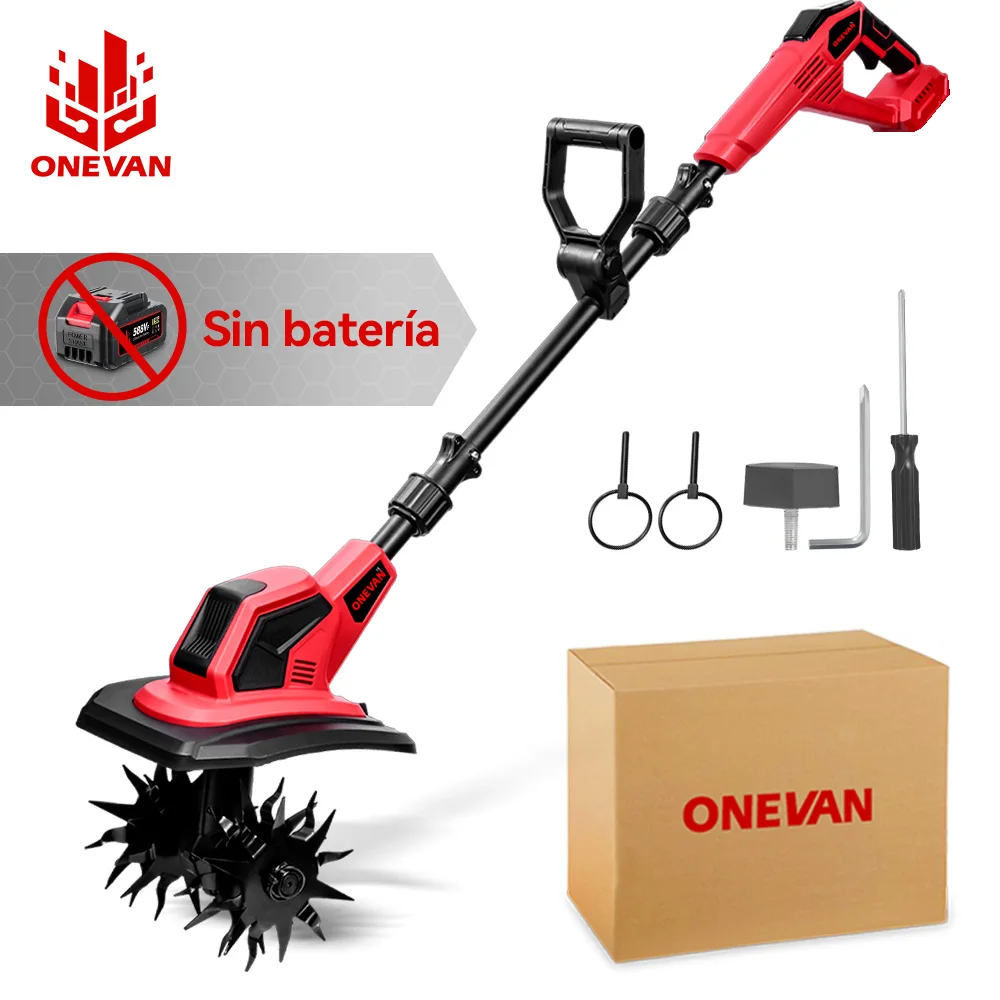 ONEVAN-cultivador eléctrico de 4000W, cortadora de césped portátil, herramienta de torneado de suelo de jardín inalámbrica de mano para Pin de batería Makita