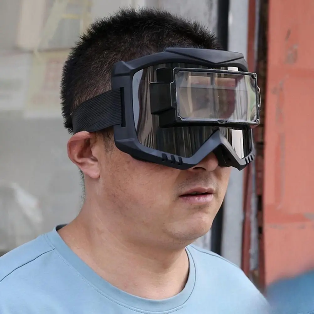Auto Darkening Welding Mask Work Protective Impact Resistant Welding Glasses Face Shield Adjustable Band Face Protector Grinding