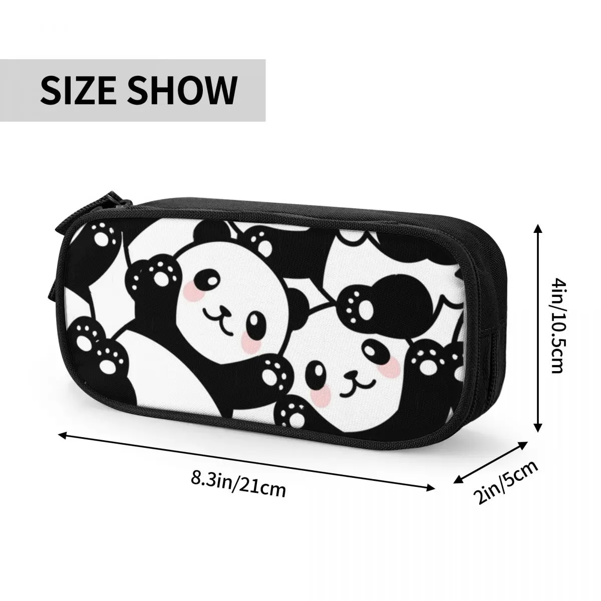 Estuche de lápices de Panda de dibujos animados para estudiantes, caja de bolígrafos de animales naturales, bolsas de almacenamiento grandes, bolsa de lápices de regalo de oficina