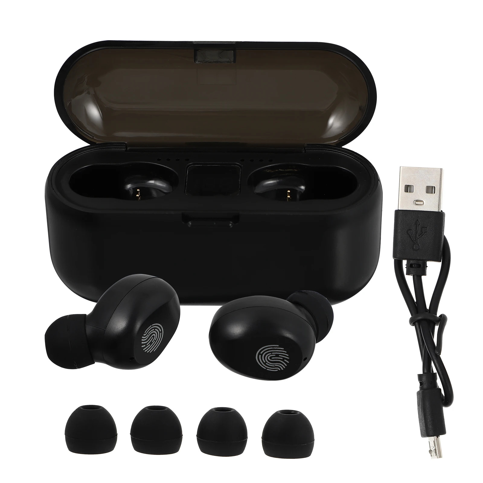 

Wireless Earbuds Headphone 2200mAh Charging Case Waterproof Touch Control Gaming Earphone LED Display Mini Sports
