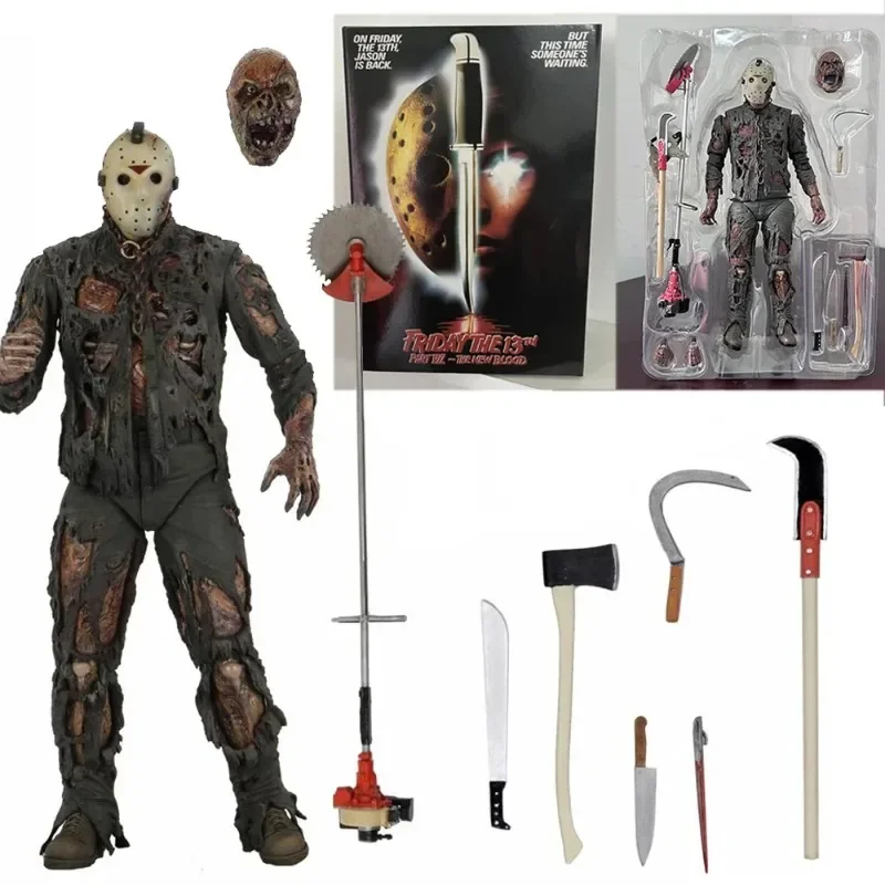 In Stock NECA Friday Jason The13th New Blood Jason Voorhees Anime Action Figure Part VII Horror Halloween Collection Toy Gifts
