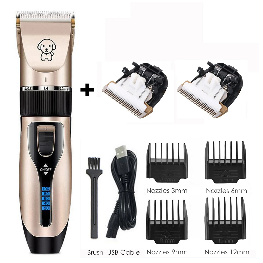 Kit de aseo profesional K5, recortador de pelo recargable para perros y gatos, cortadora de pelo eléctrica de bajo ruido para mascotas, máquina de corte de pelo