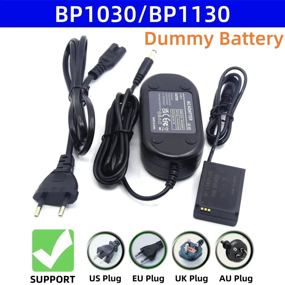 

BP1030 Female Plug 5.5*2.1mm Dummy Battery BP1130 DC Coupler+8VPower Adapter For Samsung NX200 NX210 NX1000 NX300 NX2000 Camera