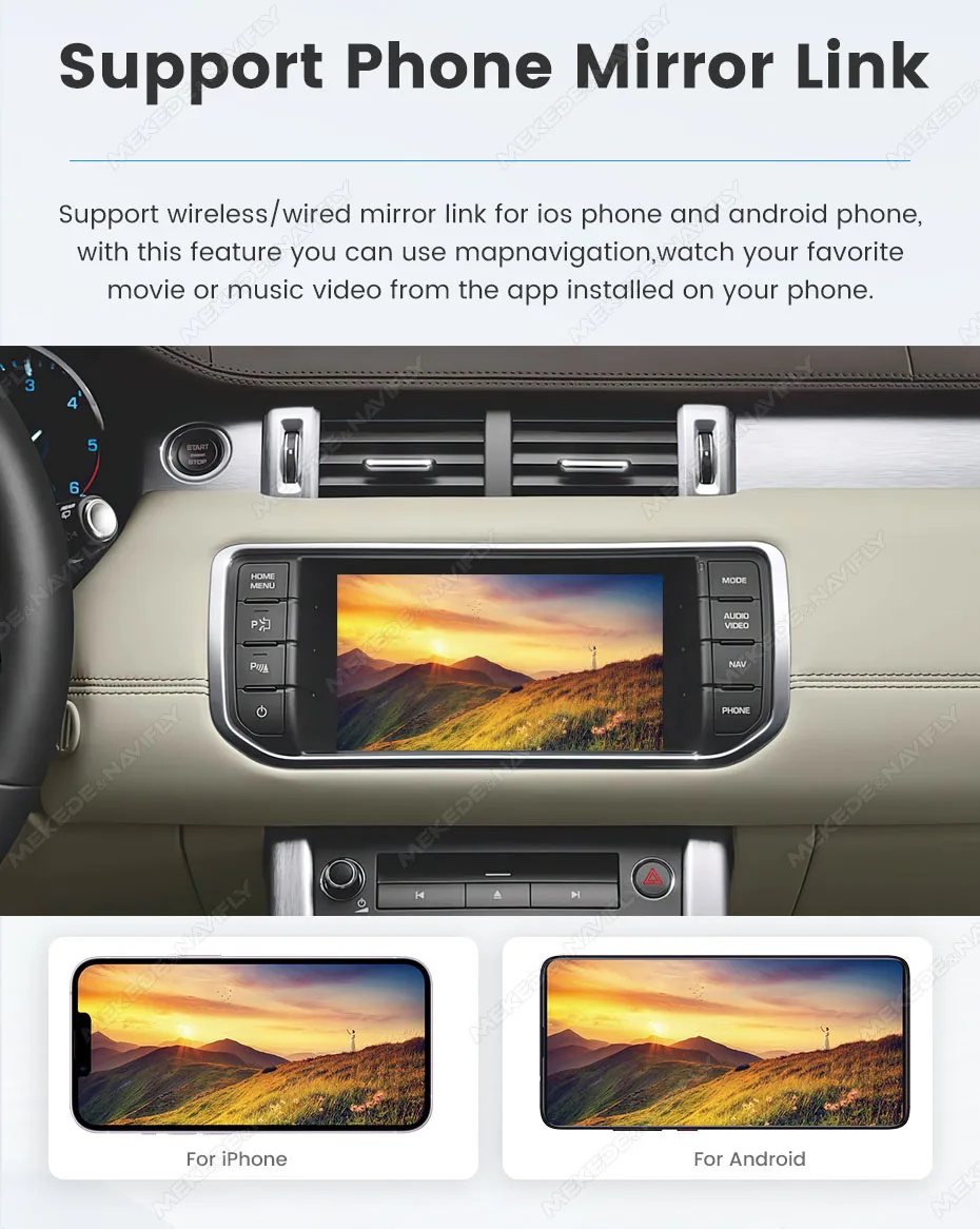 MEKEDE Wireless CarPlay Android Auto Decoder für Land Rover Jaguar Auto Smart Video BOX unterstützt Mirror Link Youtube Netflix – Detail 8