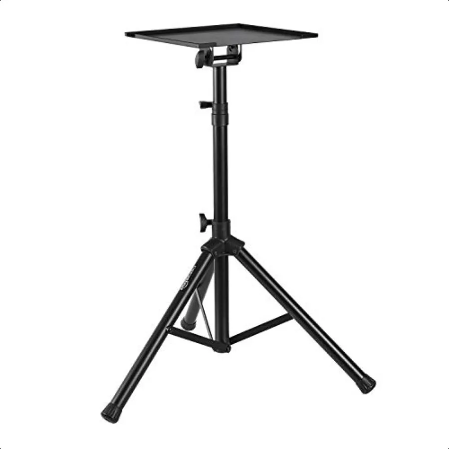 

Basics Multi Purpose Height Adjustable Portable Tripod Stand for Workstation Music DJ Projector or Mixer Laptop Compatible Blac