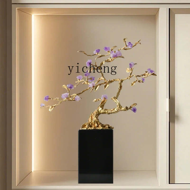 

b11-7.1 Amethyst Money Tree Ornament European Style High-end Living Room Entrance TV Cabinet Side Table