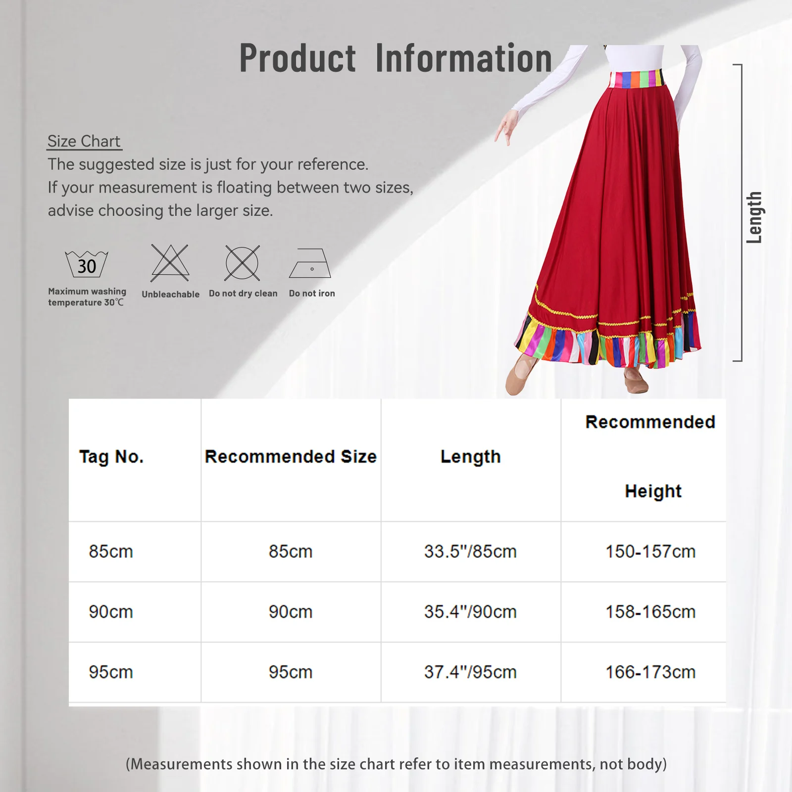 Womens Folk Dance Skirt Modern Flamenco Waltz Standard Ballroom Dance Fancy Training Skirt Ruffled Flared Maxi Skirt Performance