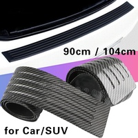 Carbon Fiber Universal Car Trunk Door Guard Strips Sill Plate Protector Rear Bumper Guard Rubber Mouldings Pad Trim Cover Strip