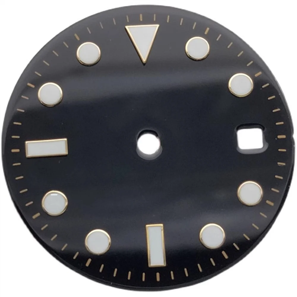 29mm Watch Dial Green Luminous Dial for 2836 8215 8200 2813 Movement Replacement Single Calendar Watch Face Accessories