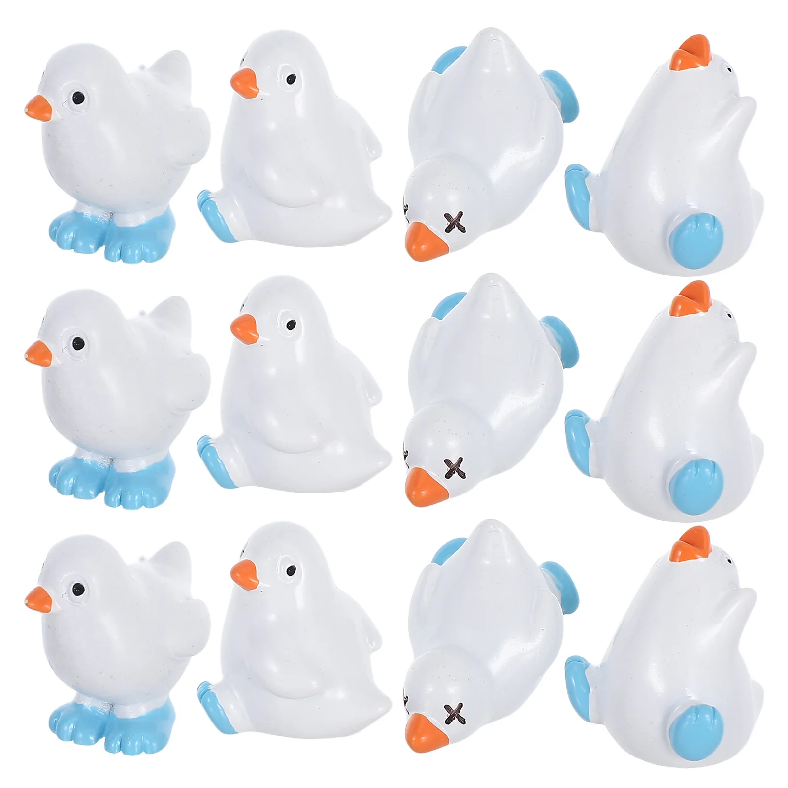 

12pcs Micro Landscape Ornament Bird Statues Mini Figurines Cute Desk Decor Dollhouse Accessories Tiny Resin Creative Design