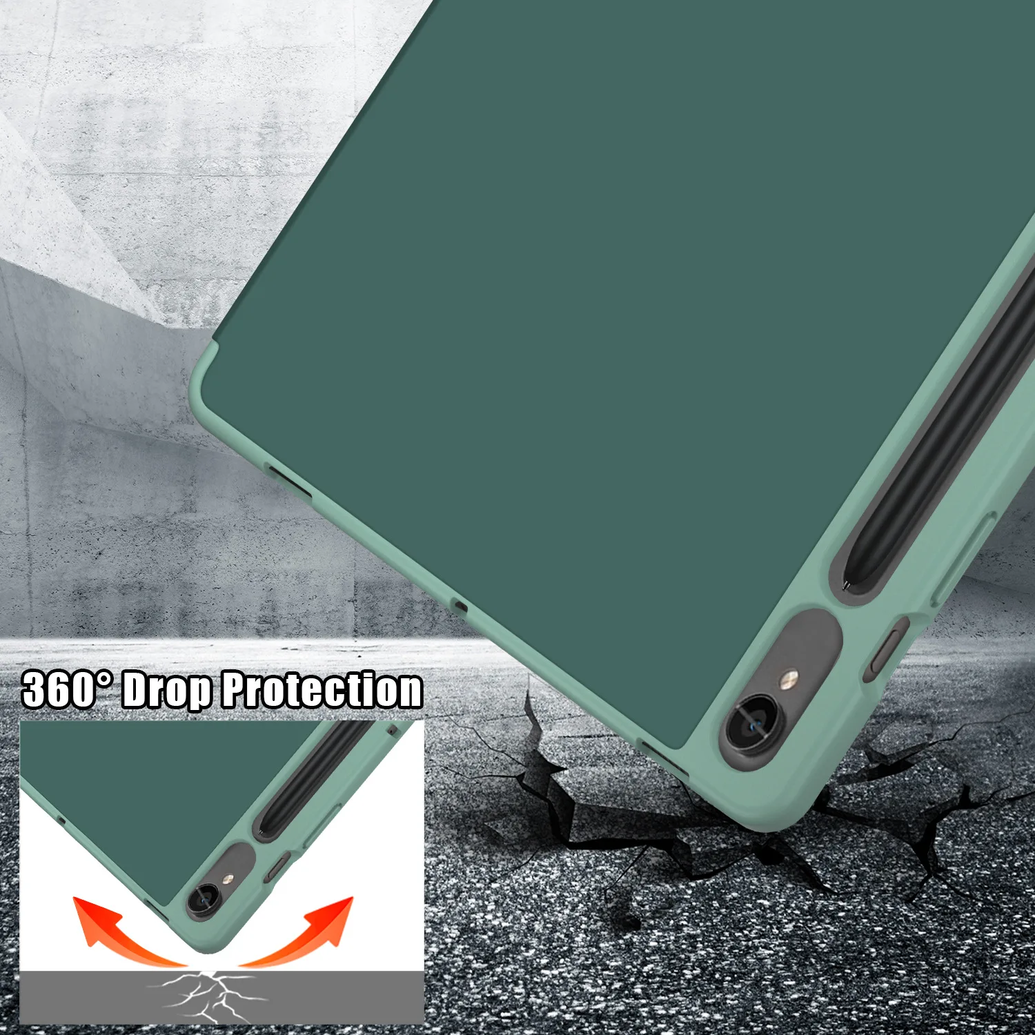 حافظة لهاتف سامسونج جالاكسي تاب S10 FE SM-X520 حافظة كمبيوتر لوحي قابلة للطي مع حامل قلم رصاص لهاتف جالاكسي تاب S9 FE