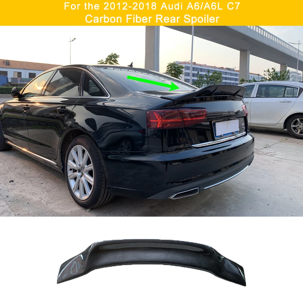 

For The 2012 2013 2014 2015 2016 2017 2018 Audi A6 A6L C7 Carbon Fiber R Style Rear Spoiler Trunk Wing Body kit Accessories