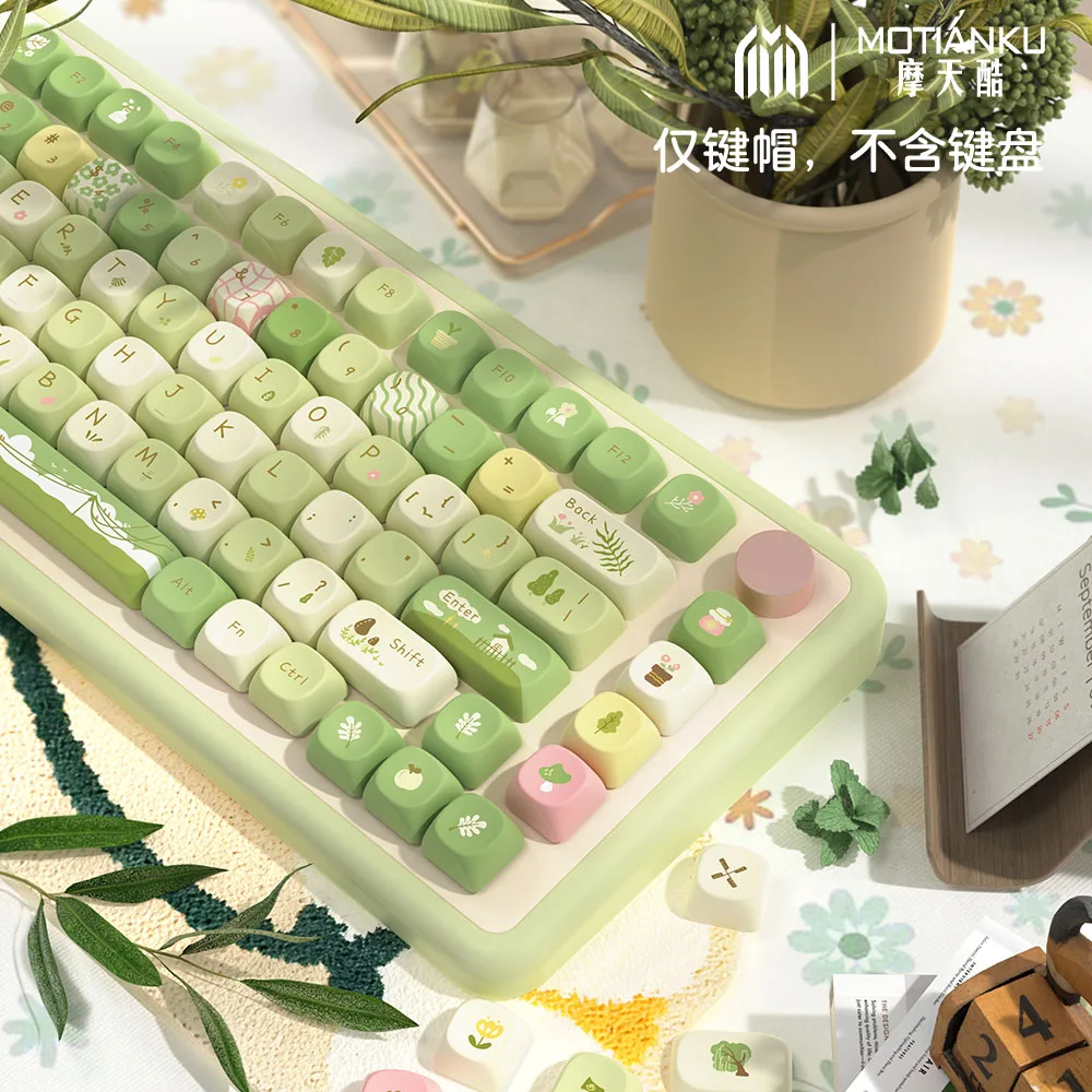 مجموعة أغطية مفاتيح Mountain Stream Ono Theme، أغطية مفاتيح إبداعية مخصصة للفتيات من MCA لطيف للغاية للوحات المفاتيح الميكانيكية MX Switch