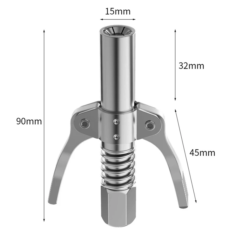 เครื่องมือจาระบีข้อต่อหัวฉีดจาระบีด้ามคู่ทำจากสเตนเลสสตีล10000 PSI