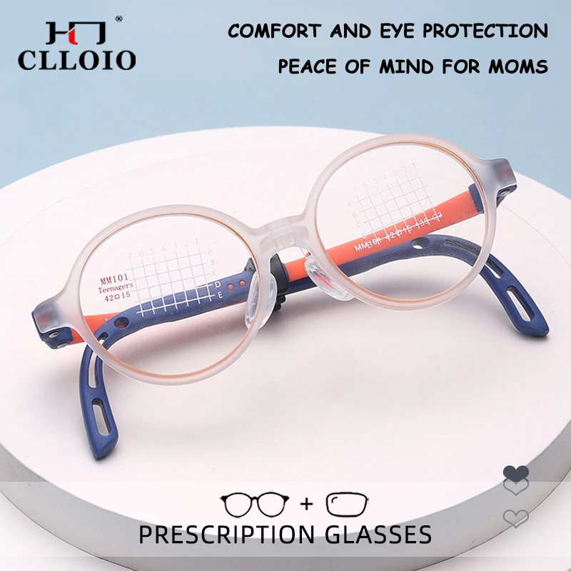 

CLLOIO Ultralight Removable Non-slip Silicone Frames Children Boys Girls Myopia Eyeglasses Anti Blue Light Prescription Glases